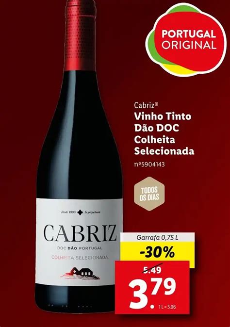 Promoção Cabriz Vinho Tinto Dão DOC Colheita Selecionada em Lidl