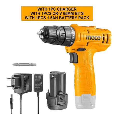 INGCO 12V Lithium Ion Cordless Drill CDLI12415