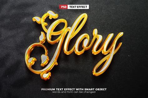 Premium Psd Luxury White Gold Glory 3d Editable Text Effect Style Mockup