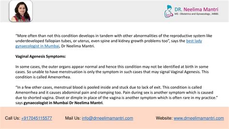 Ppt Vaginal Agenesis Symptoms Causes Treatment Dr Neelima