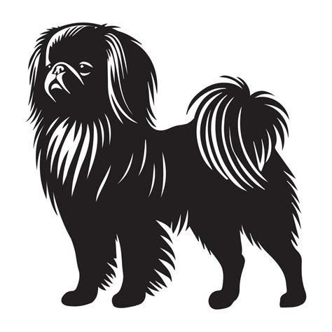 Japanese Chin Dog Silhouette Design Dog Clipart Illustration In Black