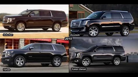 [2015] Cadillac Escalade Vs Chevy Suburban Vs Gmc Yukon Denali Vs Chevy Tahoe Compare New