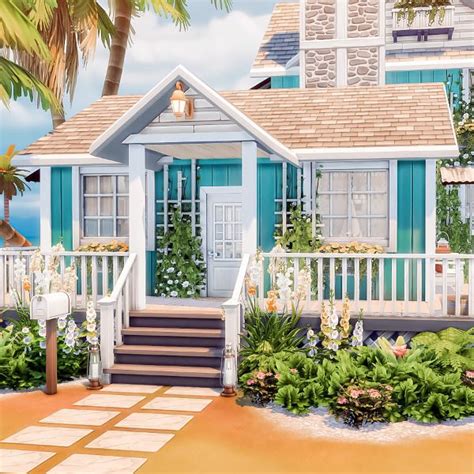 Summer Beach Cottage Lovely Beach Home No CC Sims House Design