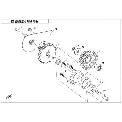 Vue Eclatee Piece Pompe A Huile Cfmoto Zforce Ex T