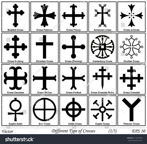 Different Types Crosses Their Meanings Stock Vector 173437598 Shutterstock