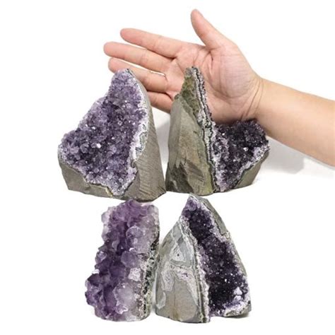 2 85kg Amethyst Crystal Geode Specimen Set 4 Pieces DN1868 For Sale