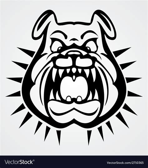 Angry bulldog face Royalty Free Vector Image - VectorStock