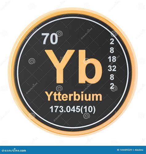 Ytterbium Yb Chemical Element 3d Rendering Stock Illustration