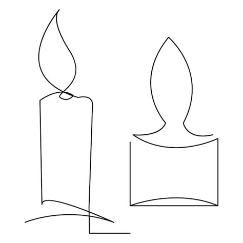 Premium Vector One Continuous Line Drawing Of Candle Lighted And