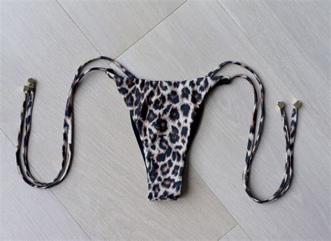 Cheetah Thong Bikini Bottom Etsy