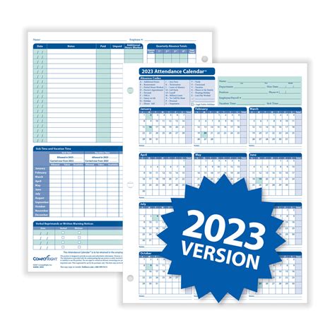 Printable 2023 Employee Attendance Calendar