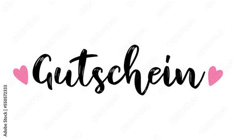 Hand Sketched GUTSCHEIN Word In German As Banner Translated GIFT