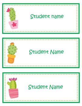 Editable Cute Cactus Labels By Cheyenne Bowen TPT