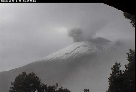 Reporte del monitoreo de CENAPRED al volcán Popocatépetl hoy 10 de