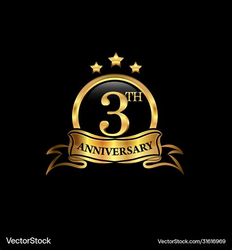 3 Year Anniversary Celebration Anniversary Vector Image