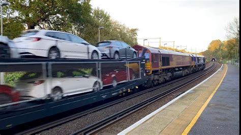 Class 66 Car Train Passing Sandling With Horn DB 6X11 Working Toton