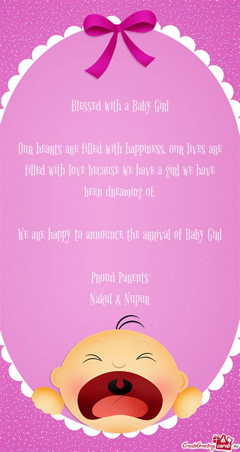 We Are Happy To Announce The Arrival Of Baby Girl Proud Parents Nakul