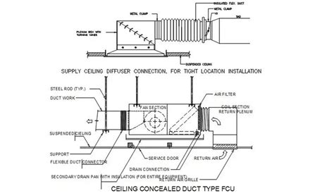 Ceiling Concealed Duct Type Fcu Details Are Given In This D Autocad