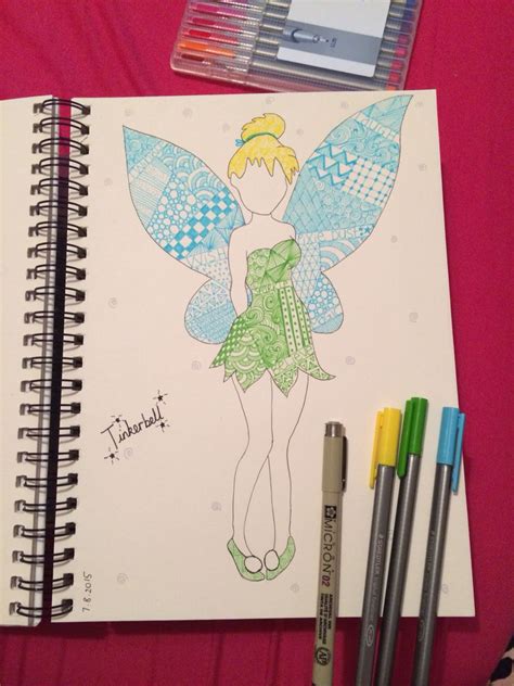 Disneys Tinkerbell Zentangle Geek Art Zentangle Patterns Zentangle