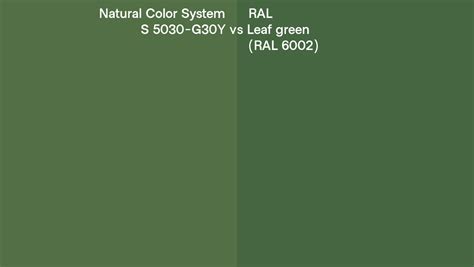 Natural Color System S 5030 G30y Vs Ral Leaf Green Ral 6002 Side By