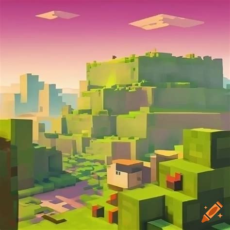 Minecraft Album Cover With A Big Landscape On Craiyon