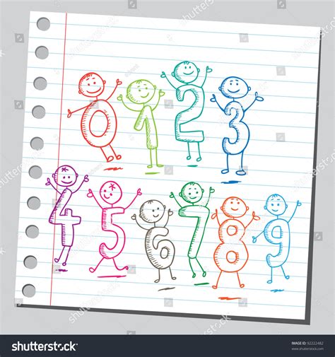 Funny Numbers People Playing Stock Vector (Royalty Free) 92222482 ...