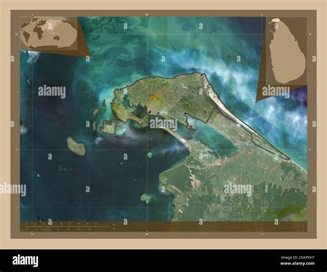 Jaffna District Of Sri Lanka Low Resolution Satellite Map Locations