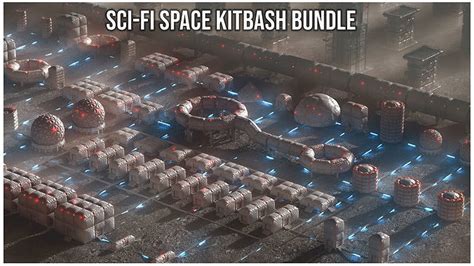 Sci Fi Space Future Base Colony Kitbash Pack Buildings City 3d Model