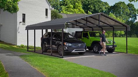 Arrow 20x20 20x24 And 20x29 Steel Carport Kits Eggshell Or Charcoal