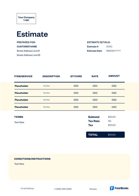 Free Roofing Estimate Template Freshbooks