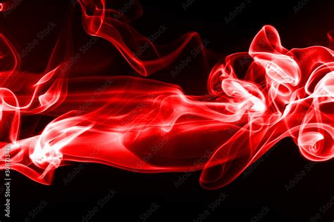 Red Smoke on black background. fire design and abstract art Stock Photo | Adobe Stock