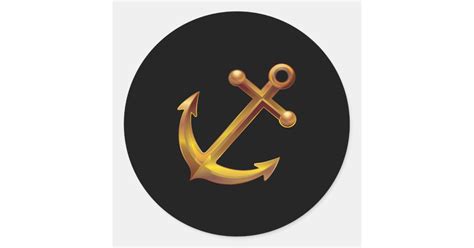 Nautical Anchor Classic Round Sticker Zazzle