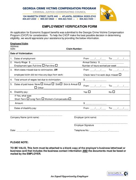 Fillable Online Fillable Online EMPLOYMENT VERIFICATION FORM An Fax