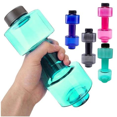 Creative Dumbbell Plastic Bottle Sports Water Bottles Portable Leakproof Dumbbell Lose Weight