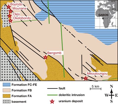 Geological Map Of Oklo Area Gabon On The West Coast Of Central