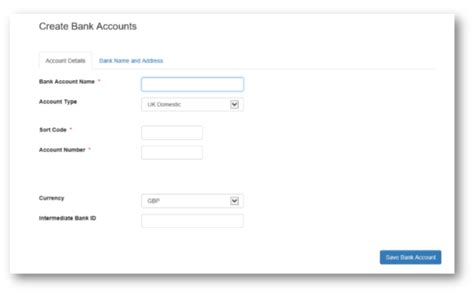 Create Bank Account