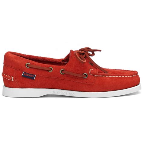 Chaussures Bateaux Docksides Femme Portland Flesh Rouge Sebago