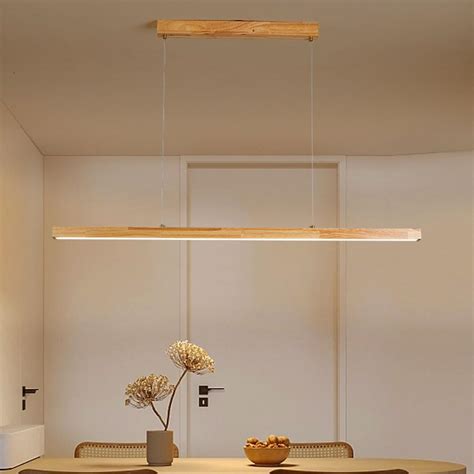 Led Pendelleuchte Holz Esstisch Esszimmer Lampe Dimmbare Moderne Linear