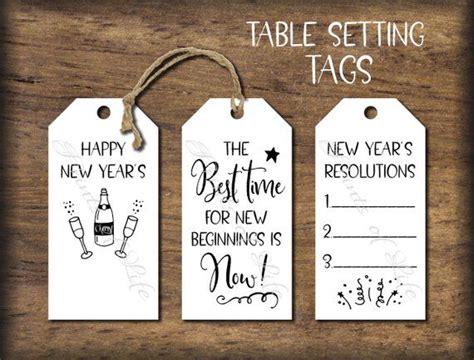 Three Tags With The Words Table Setting Tags On Them