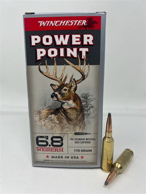 Winchester 6 8 Western Ammunition Power Point X68w1 170 Grain Soft Point 20 Rounds