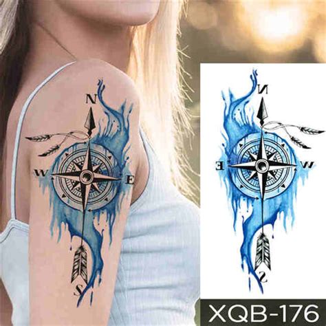 Blue Compass – Boston Temporary Tattoos