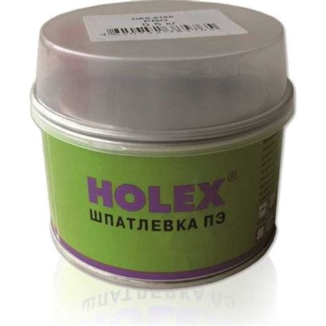 Полиэфирная шпатлевка эластичная со стекловолокном HOLEX BLACK 0.5кг ...