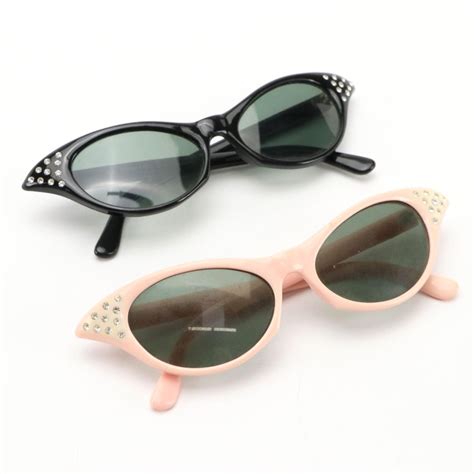 Rhinestone Embellished Cat Eye Vintage Sunglasses Ebth