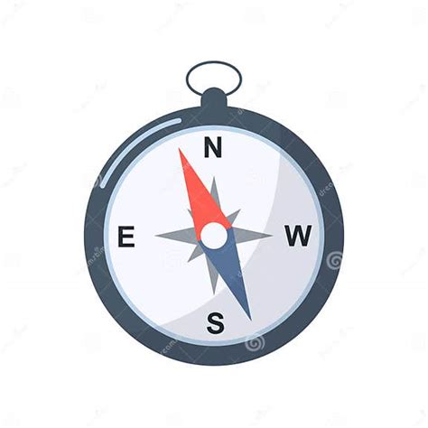 Flat Vector Illustration Of Compass Stock Vector Illustration Of