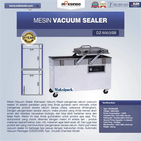 Daftar Harga Mesin Vacuum Sealer Pengemas Vakum Maksindo 2021