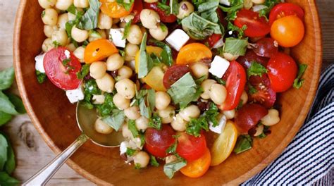 Summer Chickpea Kale Salad With Feta Olives And Basil In Pursuit Of More