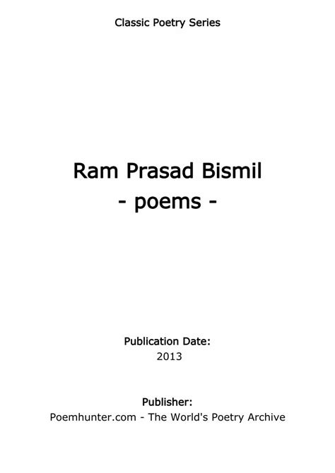 (PDF) Ram Prasad Bismil - poems - - PoemHunter.com: … connection with ...