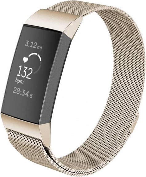 Charge Milanese Band Maat Ml Champagne Geschikt Voor Fitbit