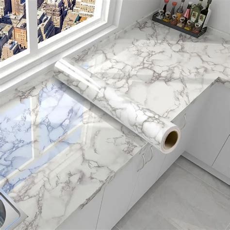 Waterproof Marble Vinyl Film Self Adhesive Wallpaper Wallpaper Canada