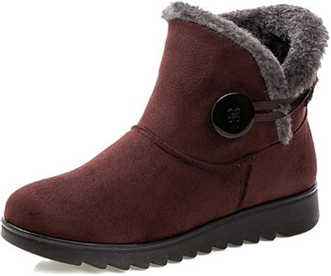 YFWJD Zapatos Invierno Mujer Botas De Nieve Casual Calzado Piel